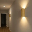 Aplique de Pared: Luz Dual Arriba y Abajo, Aluminio Negro, 2 Casquillos GU10, bombillas no incluidas "DUO" efecto madera