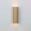 Aplique de Pared: Luz Dual Arriba y Abajo, Aluminio Negro, 2 Casquillos GU10, bombillas no incluidas "DUO" efecto madera