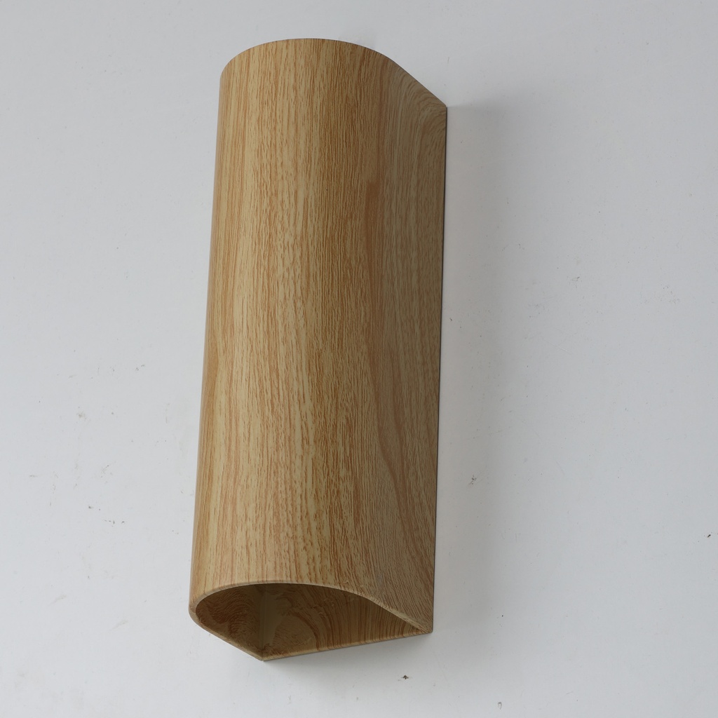 Aplique de Pared: Luz Dual Arriba y Abajo, Aluminio Negro, 2 Casquillos GU10, bombillas no incluidas "DUO" efecto madera