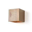 Aplique de Pared de Madera “CUBET” – Diseño en Cubo, Luz Arriba y Abajo, Casquillo E27