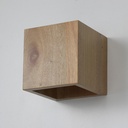Aplique de Pared de Madera “CUBET” – Diseño en Cubo, Luz Arriba y Abajo, Casquillo E27
