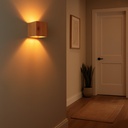 Aplique de Pared de Madera “CUBET” – Diseño en Cubo, Luz Arriba y Abajo, Casquillo E27