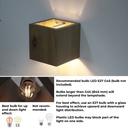 Aplique de Pared de Madera “CUBET” – Diseño en Cubo, Luz Arriba y Abajo, Casquillo E27