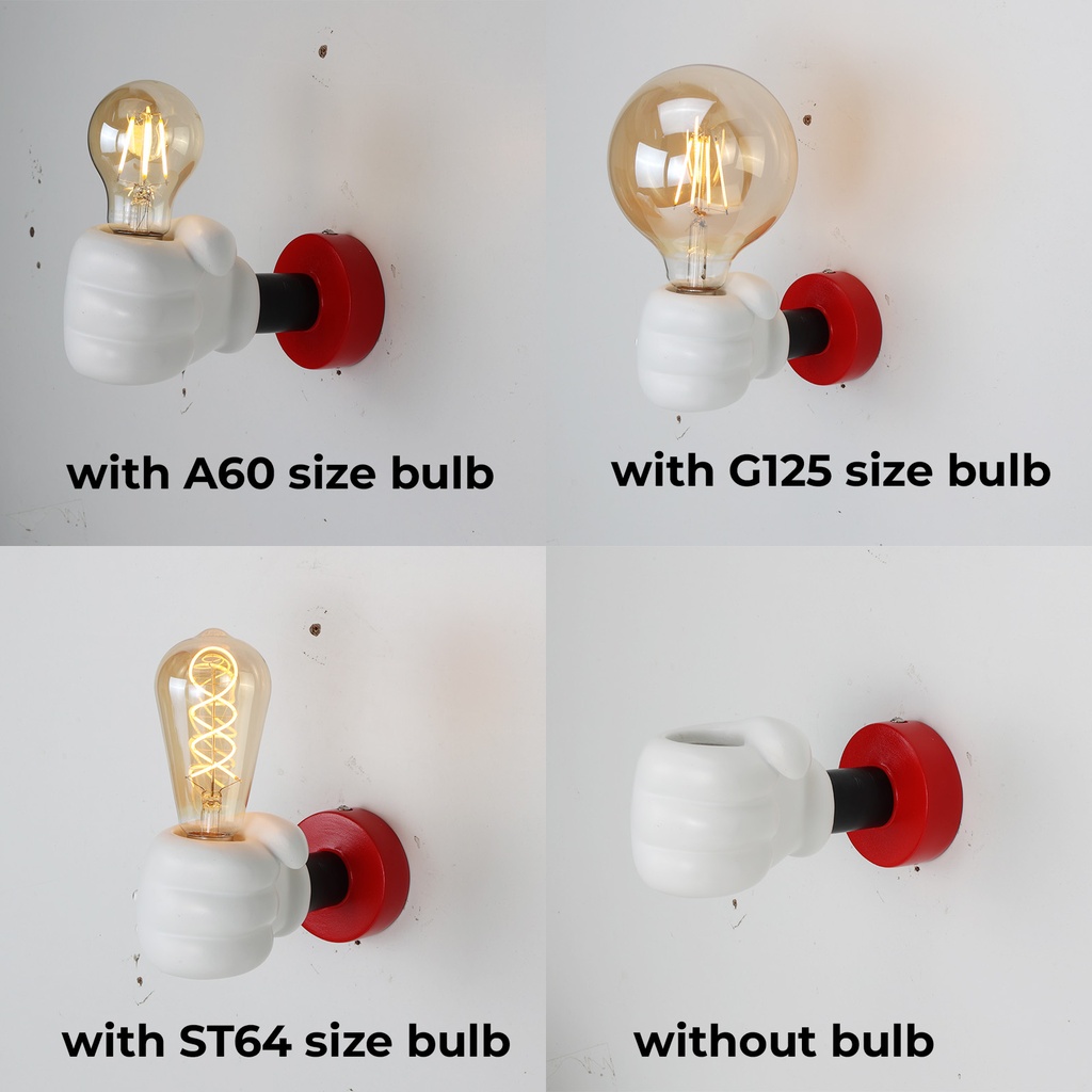 Lámpara de Pared Infantil E27 – Diseño Divertido de Mano Cartoon “TOONHAND”