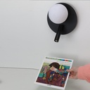 Aplique Led circular metal negro con foco lectura orientable 3w y una bola impresora"LINDAU"