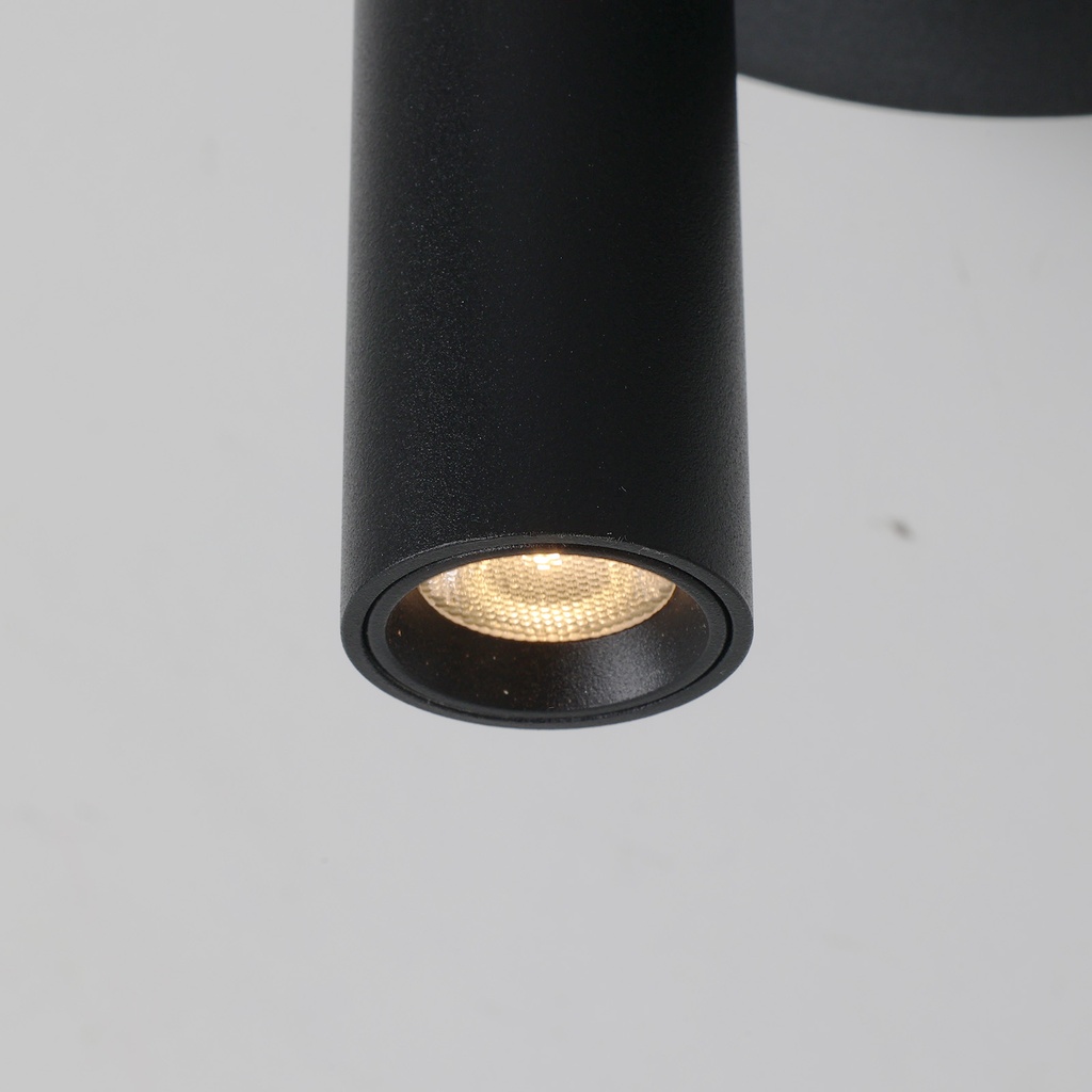 Aplique Led circular metal negro con foco lectura orientable 3w y una bola impresora"LINDAU"