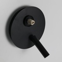 Aplique Led circular metal negro con foco lectura orientable 3w y una bola impresora"LINDAU"