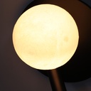 Aplique Led circular metal negro con foco lectura orientable 3w y una bola impresora"LINDAU"