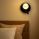 Aplique Led circular metal negro con foco lectura orientable 3w y una bola impresora"LINDAU"