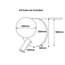 Aplique Led circular metal negro con foco lectura orientable 3w y una bola impresora"LINDAU"
