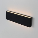 Aplique de Pared Exterior/Interior LED 20W Aluminio Rectangular Iluminación Arriba y Abajo 300mm IP54"SAFATA" Negro