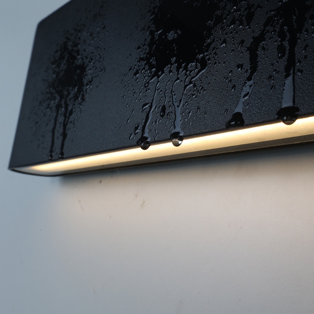 Aplique de Pared Exterior/Interior LED 20W Aluminio Rectangular Iluminación Arriba y Abajo 300mm IP54"SAFATA" Negro