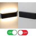 Aplique de Pared Exterior/Interior LED 20W Aluminio Rectangular Iluminación Arriba y Abajo 300mm IP54"SAFATA" Negro