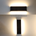 Aplique de Pared Exterior/Interior LED 20W Aluminio Rectangular Iluminación Arriba y Abajo 300mm IP54"SAFATA" Negro
