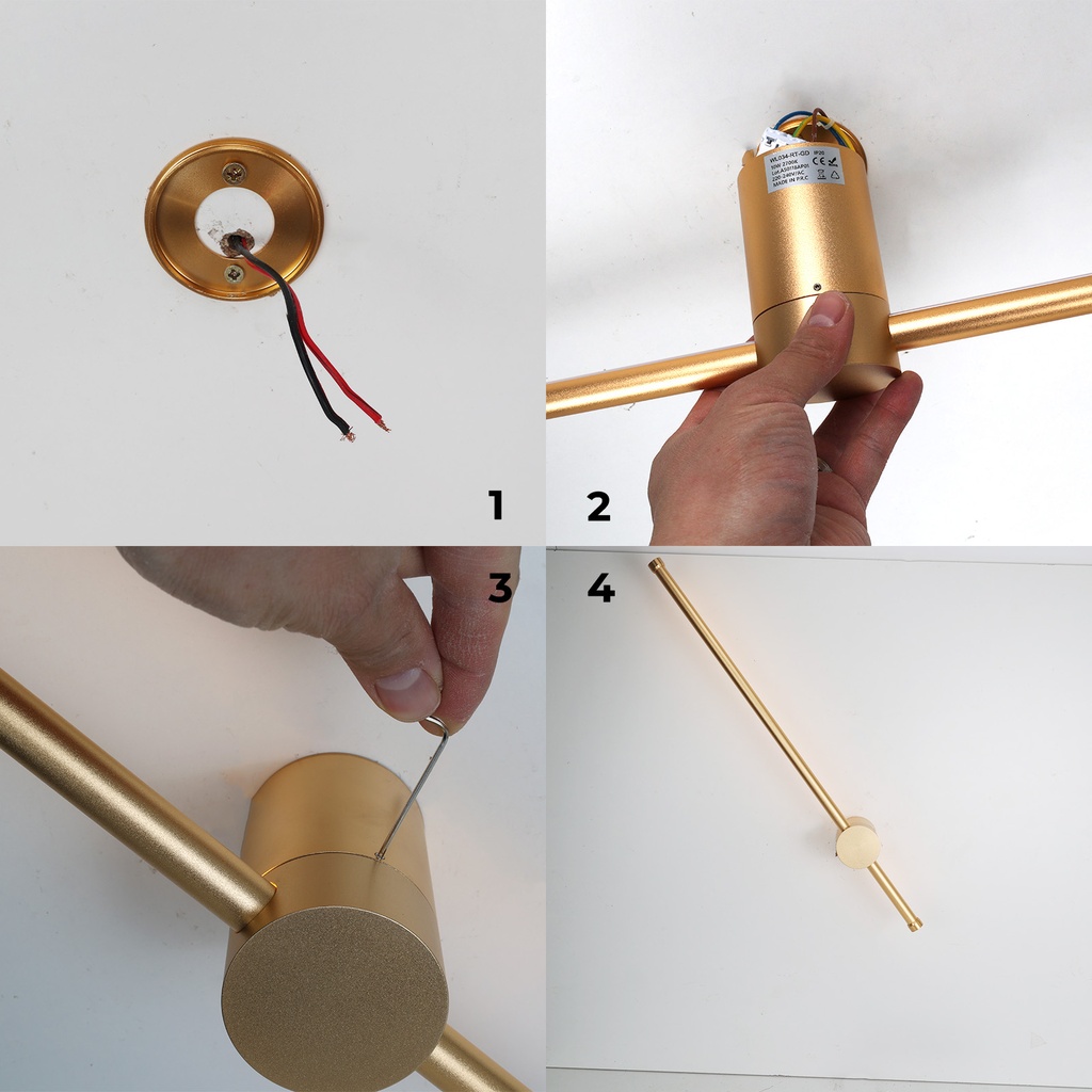 Aplique de Pared Minimalista Lineal " FILO" 10W - Blanco Cálido 2700K Largo 62cm Driver Eaglerise Dorado