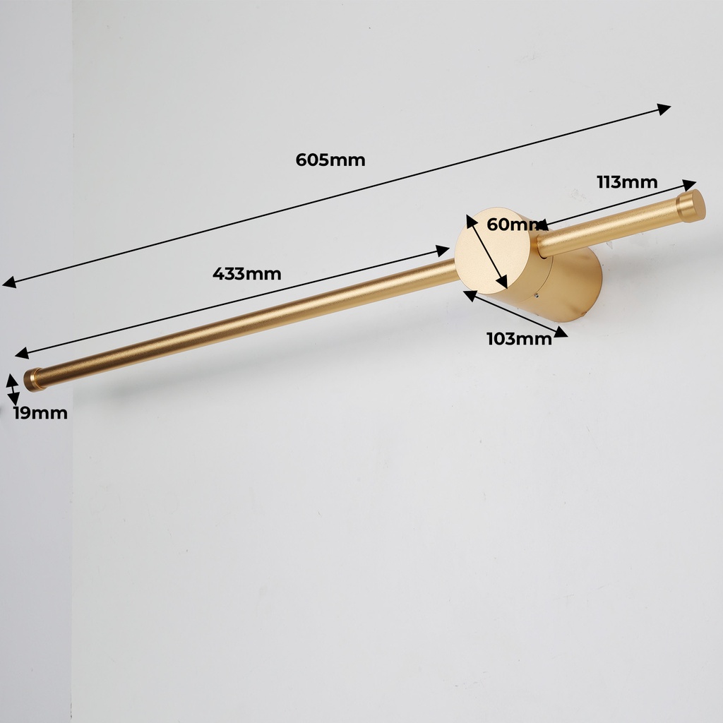 Aplique de Pared Minimalista Lineal " FILO" 10W - Blanco Cálido 2700K Largo 62cm Driver Eaglerise Dorado