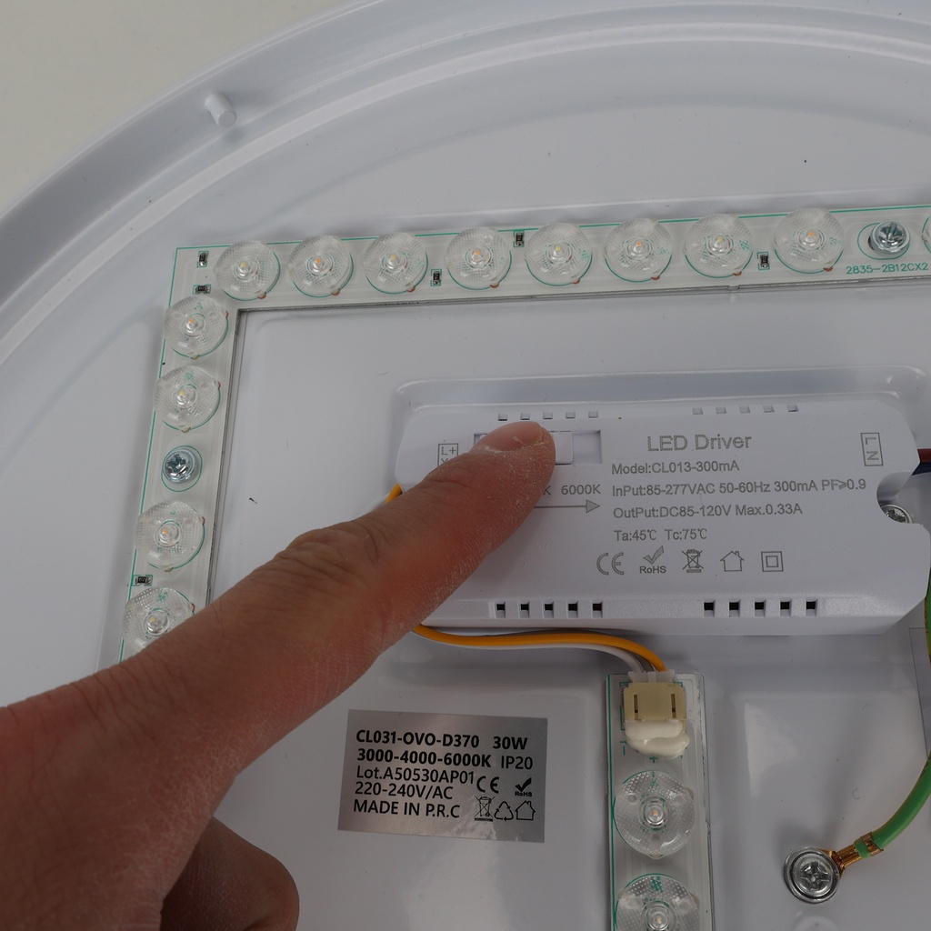 LED ceiling light D370*70MM AC230V 30W, CE ROHS CCT 3000-4000-6000K "Flor"