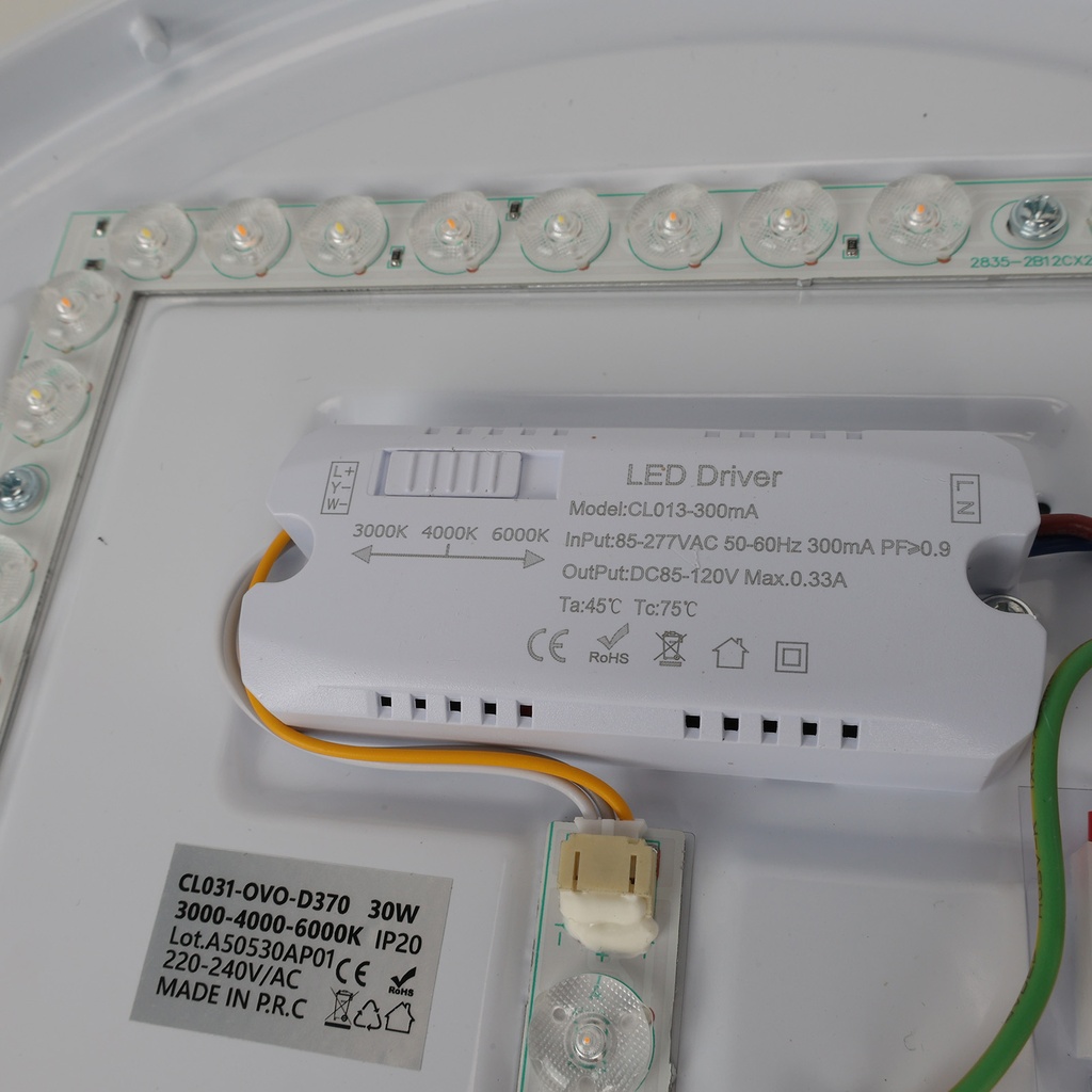 LED ceiling light D370*70MM AC230V 30W, CE ROHS CCT 3000-4000-6000K "Flor"