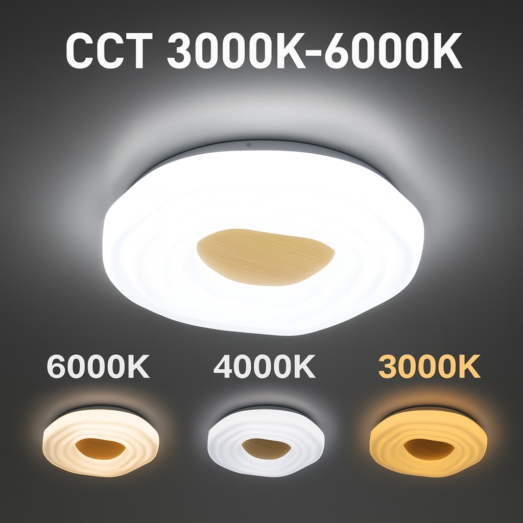 LED ceiling light D370*70MM AC230V 30W, CE ROHS CCT 3000-4000-6000K "Flor"