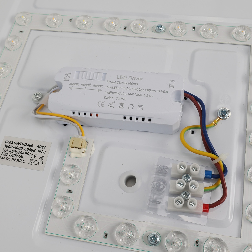 LED ceiling light D480*90MM AC230V 40W, CE ROHS CCT 3000-4000-6000K "Flor"