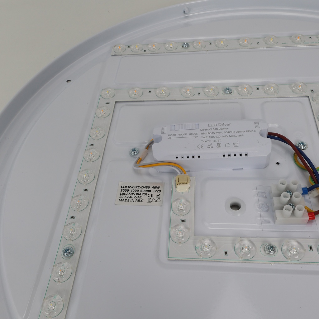 LED ceiling light D480*90MM AC230V 40W, CE ROHS CCT 3000-4000-6000K "WAVE"