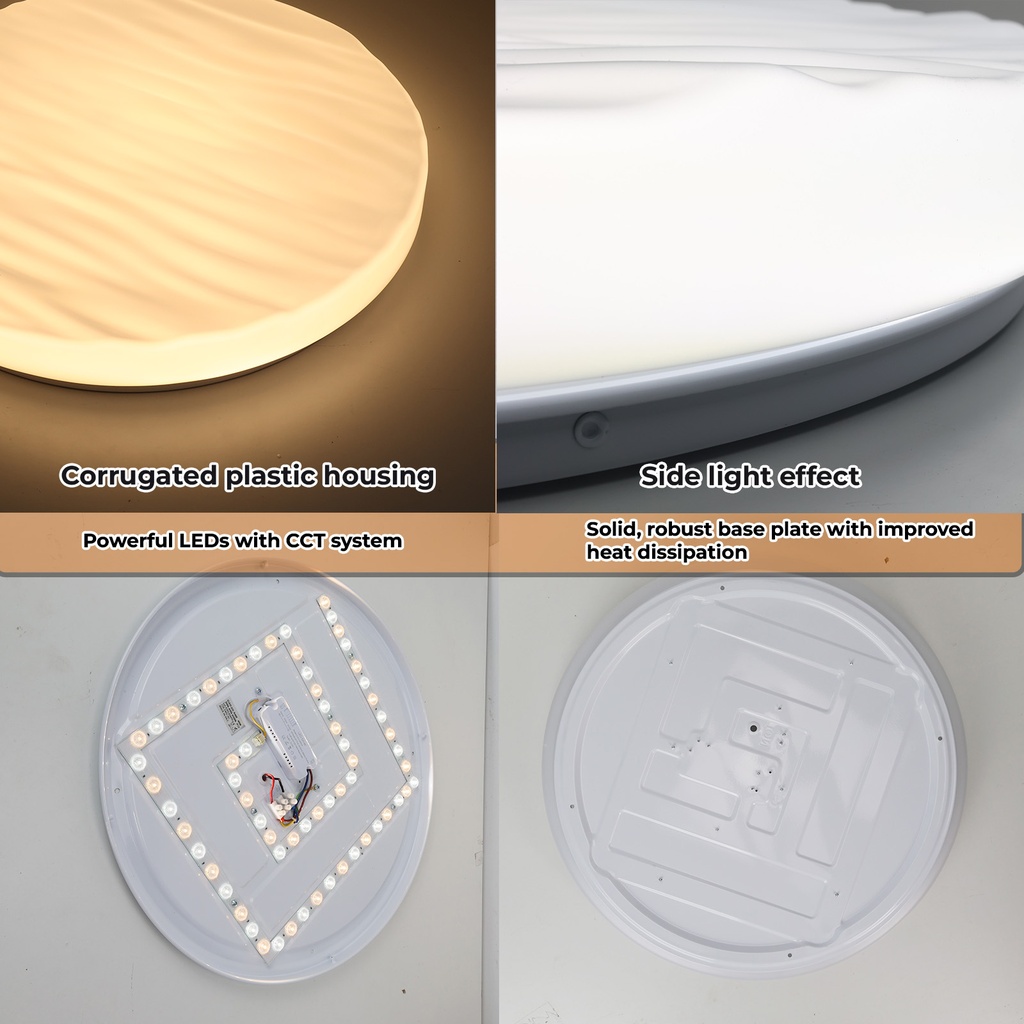 LED ceiling light D480*90MM AC230V 40W, CE ROHS CCT 3000-4000-6000K "WAVE"