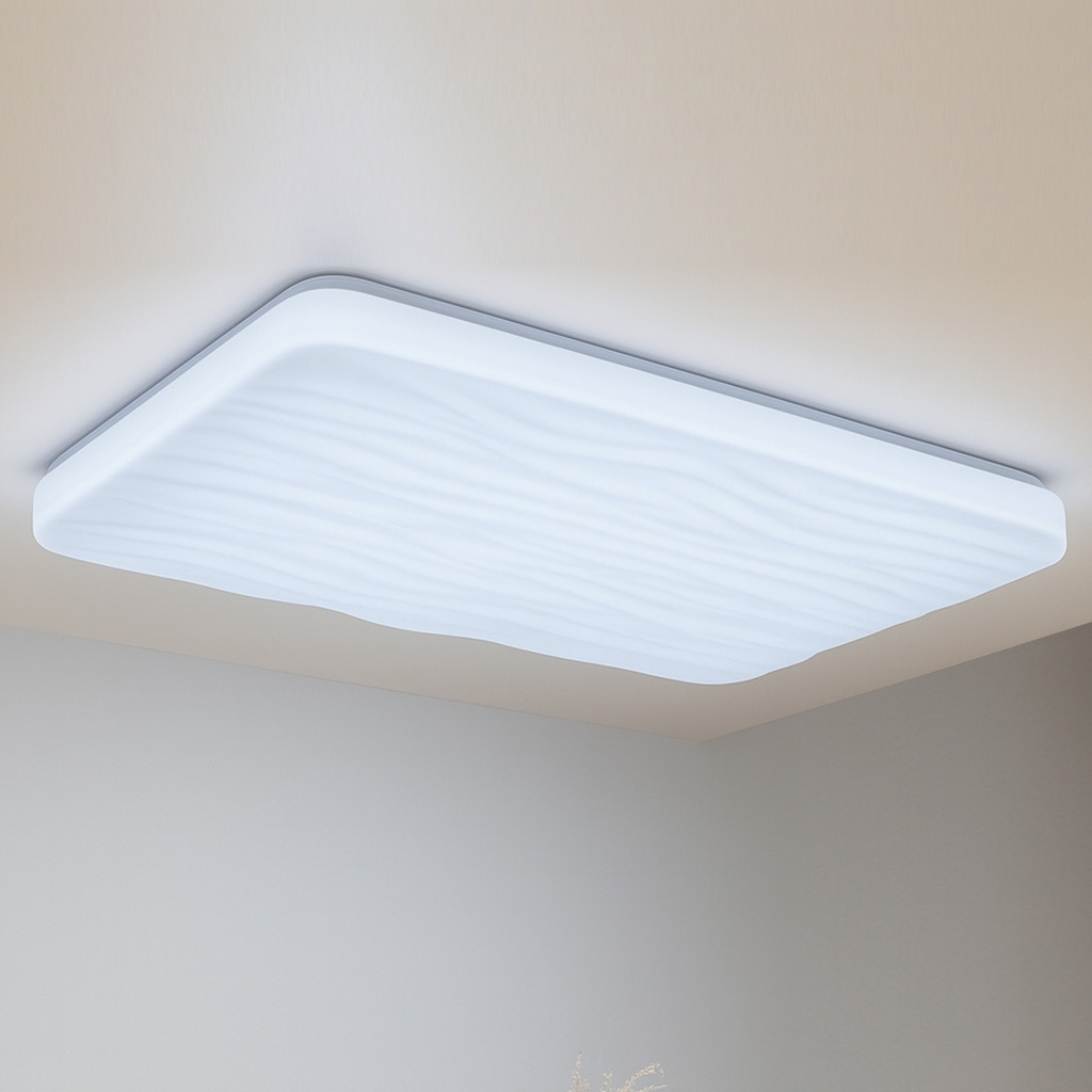 Plafón LED Rectangular 90W 945×645×75 mm – CCT 3000/4000/6000K, Color Seleccionable, Acrílico, Regulable con Mando a Distancia “WAVE”