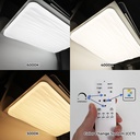 Plafón LED Rectangular 90W 945×645×75 mm – CCT 3000/4000/6000K, Color Seleccionable, Acrílico, Regulable con Mando a Distancia “WAVE”