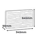 Plafón LED Rectangular 90W 945×645×75 mm – CCT 3000/4000/6000K, Color Seleccionable, Acrílico, Regulable con Mando a Distancia “WAVE”