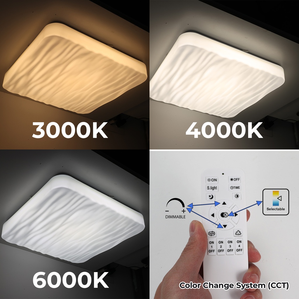 LED ceiling light 480*480MM AC230V 50W, CE ROHS CCT 3000-4000-6000K With remote control