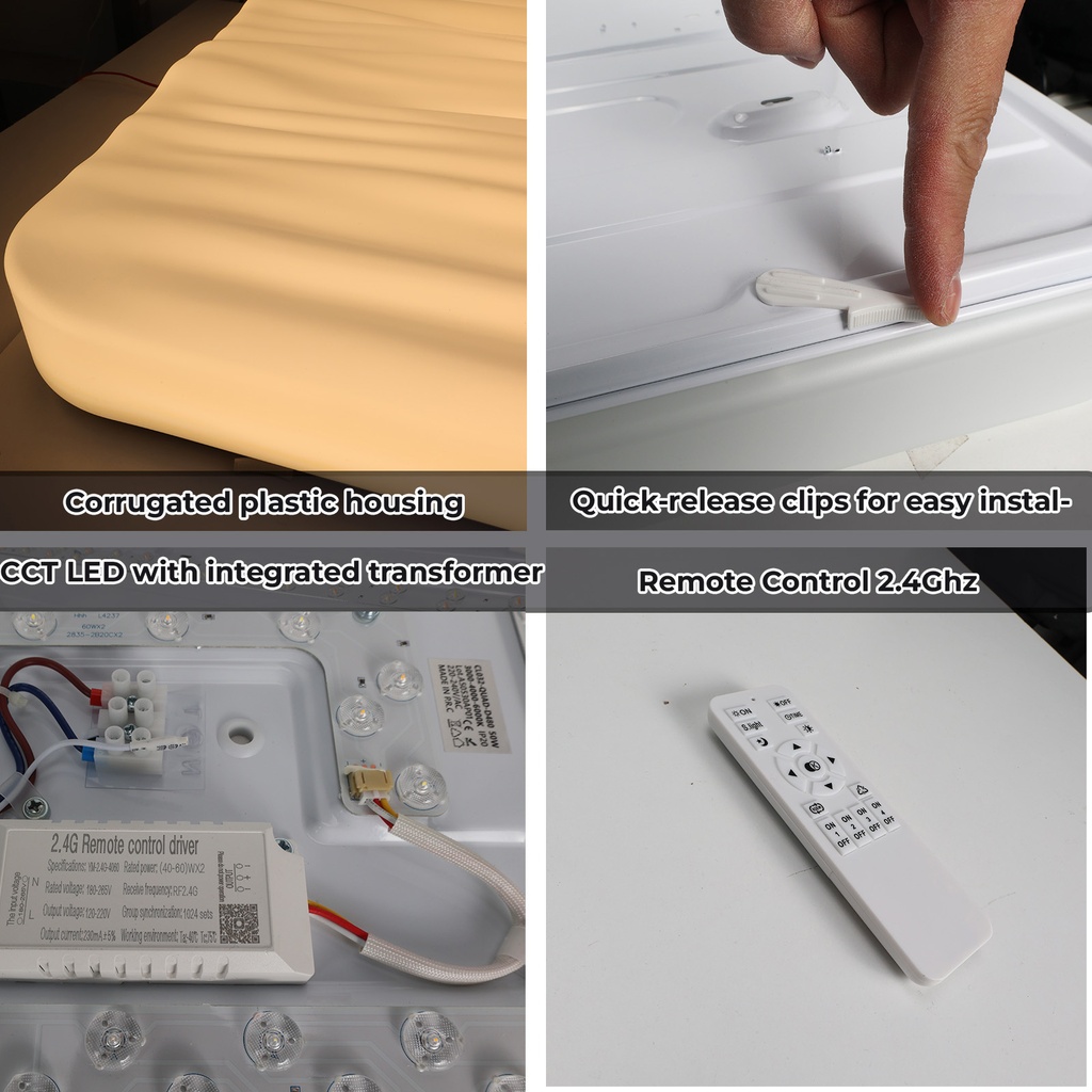 LED ceiling light 480*480MM AC230V 50W, CE ROHS CCT 3000-4000-6000K With remote control