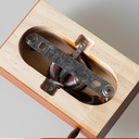 Aplique de madera rectangurar para pared con cable trenzada y enchufe, estilo retro, E27 “KAMA”