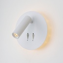 Aplique de Pared Aluminio con Foco Lectura 3W y Luz Ambiental Detras 6W con Interruptores "ROMA" 3000K