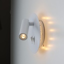 Aplique de Pared Aluminio con Foco Lectura 3W y Luz Ambiental Detras 6W con Interruptores "ROMA" 3000K