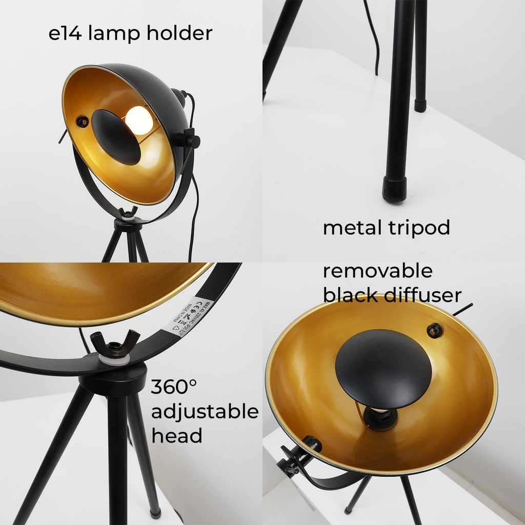 Lámpara de Mesa Vintage Orientable"BERLIN" E14