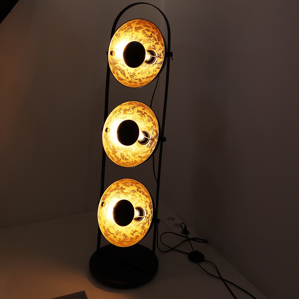Lámpara de pie vintage con Oro Orientable 3 Luces Orientable"MARS"