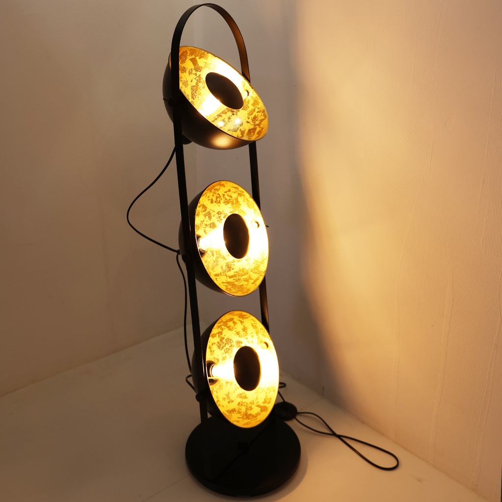 Lámpara de pie vintage con Oro Orientable 3 Luces Orientable"MARS"