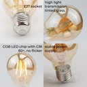 Bombilla LED A60 E27 vintage gold filamento- 4W - 2300K