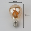 Bombilla LED A60 E27 vintage gold filamento- 4W - 2300K