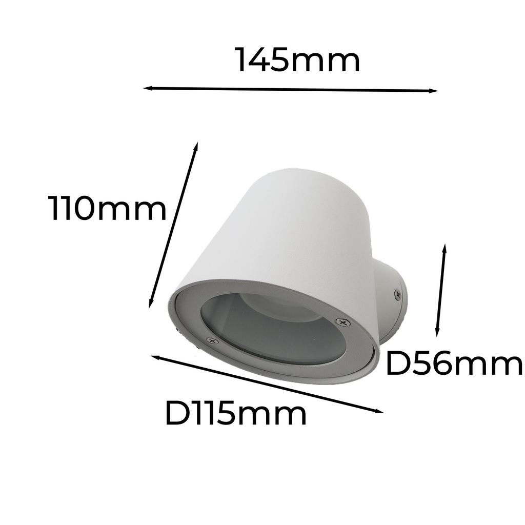 Lámparas de pared LED Aluminio Blanco Exterior, IP44, Decorativas y Resistentes al Agua para Patios y Jardines. Incluyen Bombilla GU10 5W "PAU"
