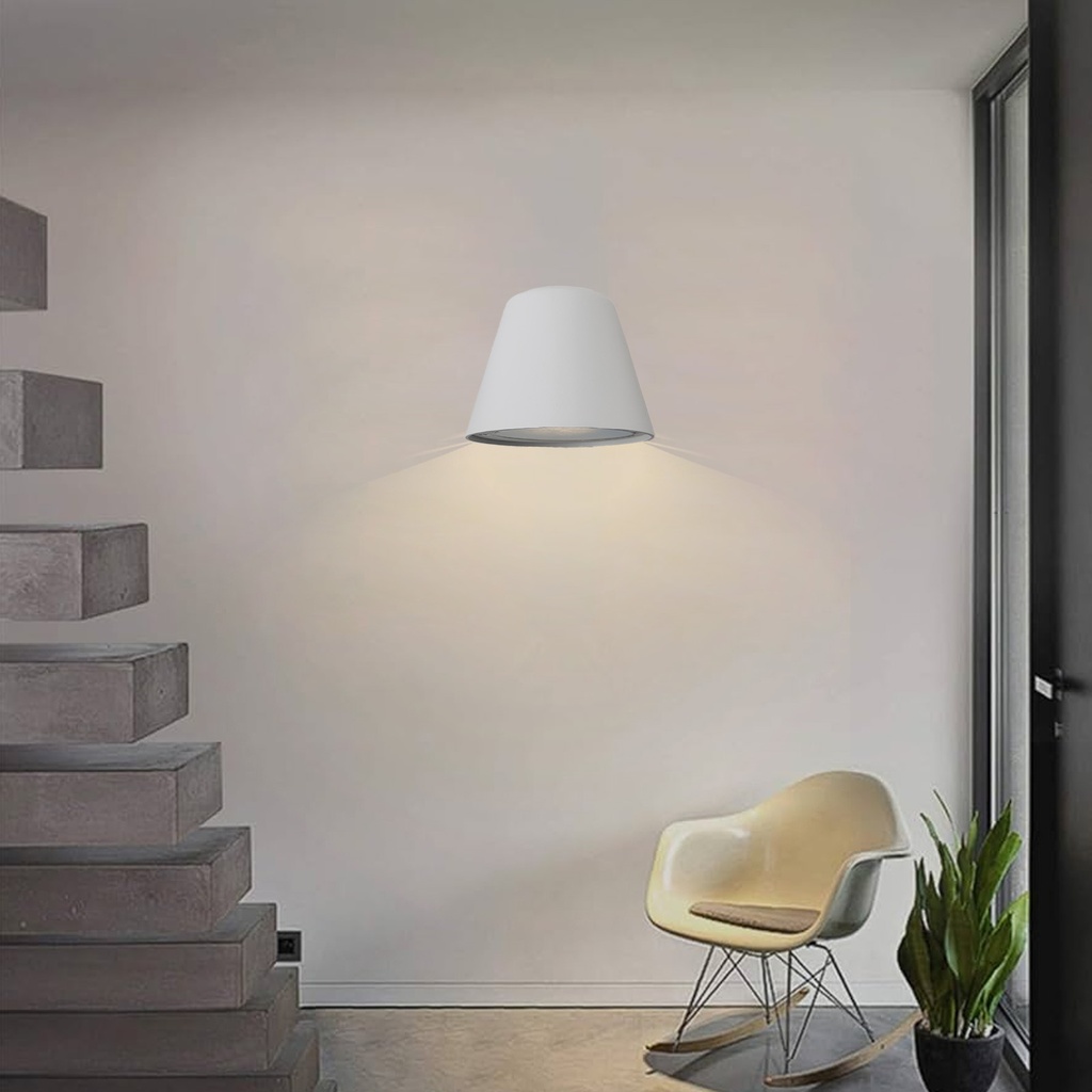 Lámparas de pared LED Aluminio Blanco Exterior, IP44, Decorativas y Resistentes al Agua para Patios y Jardines. Incluyen Bombilla GU10 5W "PAU"
