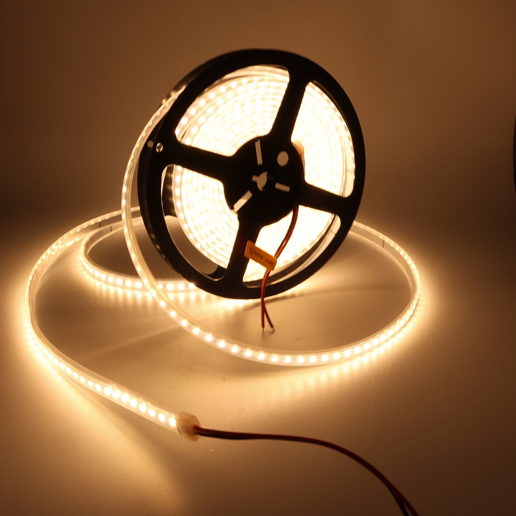 TIRA LED 24V DC-10W/metro-Ancho 8mm monocolor-120 chips/metro-SMD2835-IP65-110lm/W-Corte cada 5cm-5metros