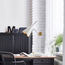 Lámpara de mesa vintage industrial para dormitorio, giratorio, de metal con pantalla interior de latón para estudio, mesita de noche "ESTEFANIA" E27