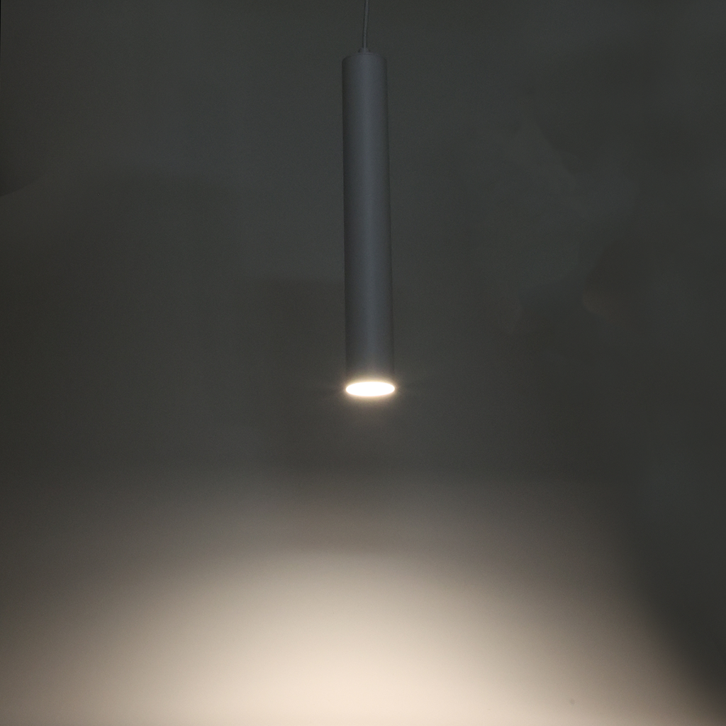Lámpara Colgante de Techo Moderno Aluminio Minimalista en Forma de Tubo 40cm con Portalámpara GU10, Altura Ajustable"RIOM" 
