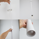 Lámpara Colgante de Techo Moderno Aluminio Minimalista en Forma de Tubo 40cm con Portalámpara GU10, Altura Ajustable"RIOM" 