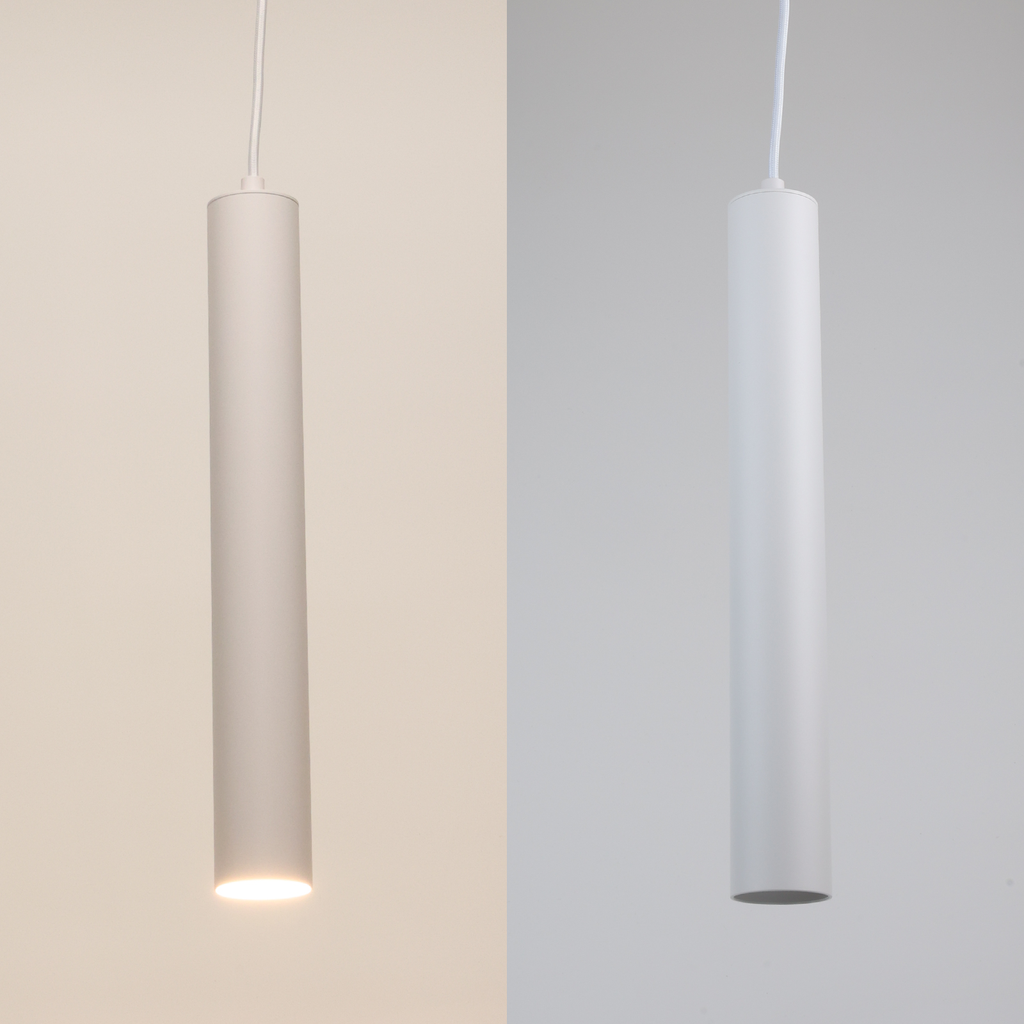 Lámpara Colgante de Techo Moderno Aluminio Minimalista en Forma de Tubo 40cm con Portalámpara GU10, Altura Ajustable"RIOM" 