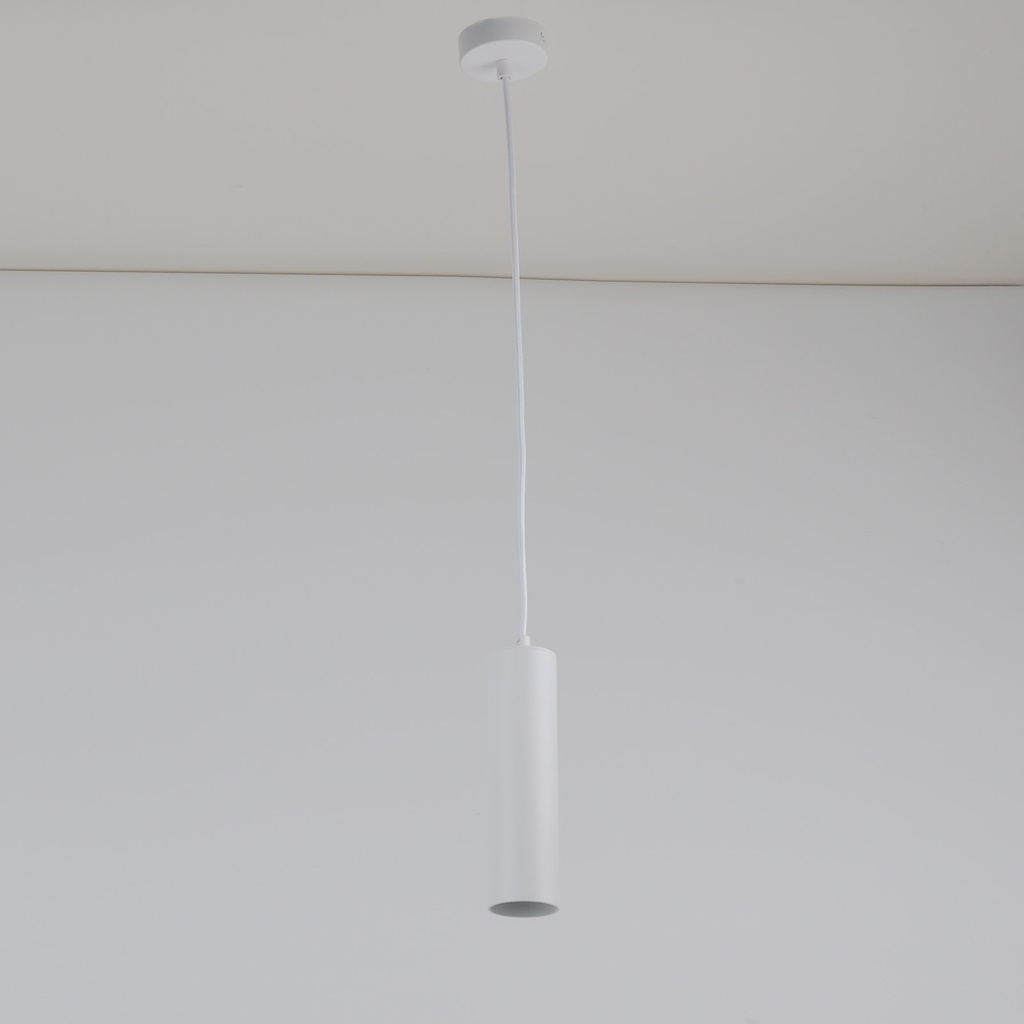 Lámpara Colgante de Techo Moderno Aluminio Minimalista en Forma de Tubo 20cm con Portalámpara GU10, Altura Ajustable "LAON"