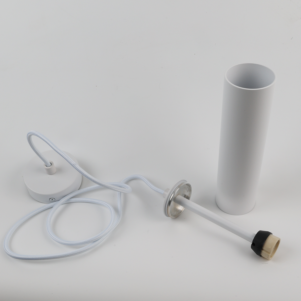 Lámpara Colgante de Techo Moderno Aluminio Minimalista en Forma de Tubo 20cm con Portalámpara GU10, Altura Ajustable "LAON"