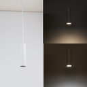 Lámpara Colgante de Techo Moderno Aluminio Minimalista en Forma de Tubo 20cm con Portalámpara GU10, Altura Ajustable "LAON"