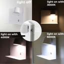 Aplique de Pared Orientable 6W con Carga USB y Type C, 2700K-6000K, Chips Osram, Driver KGP "SION"